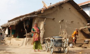 Local residents in the village of Khun near Dholera.